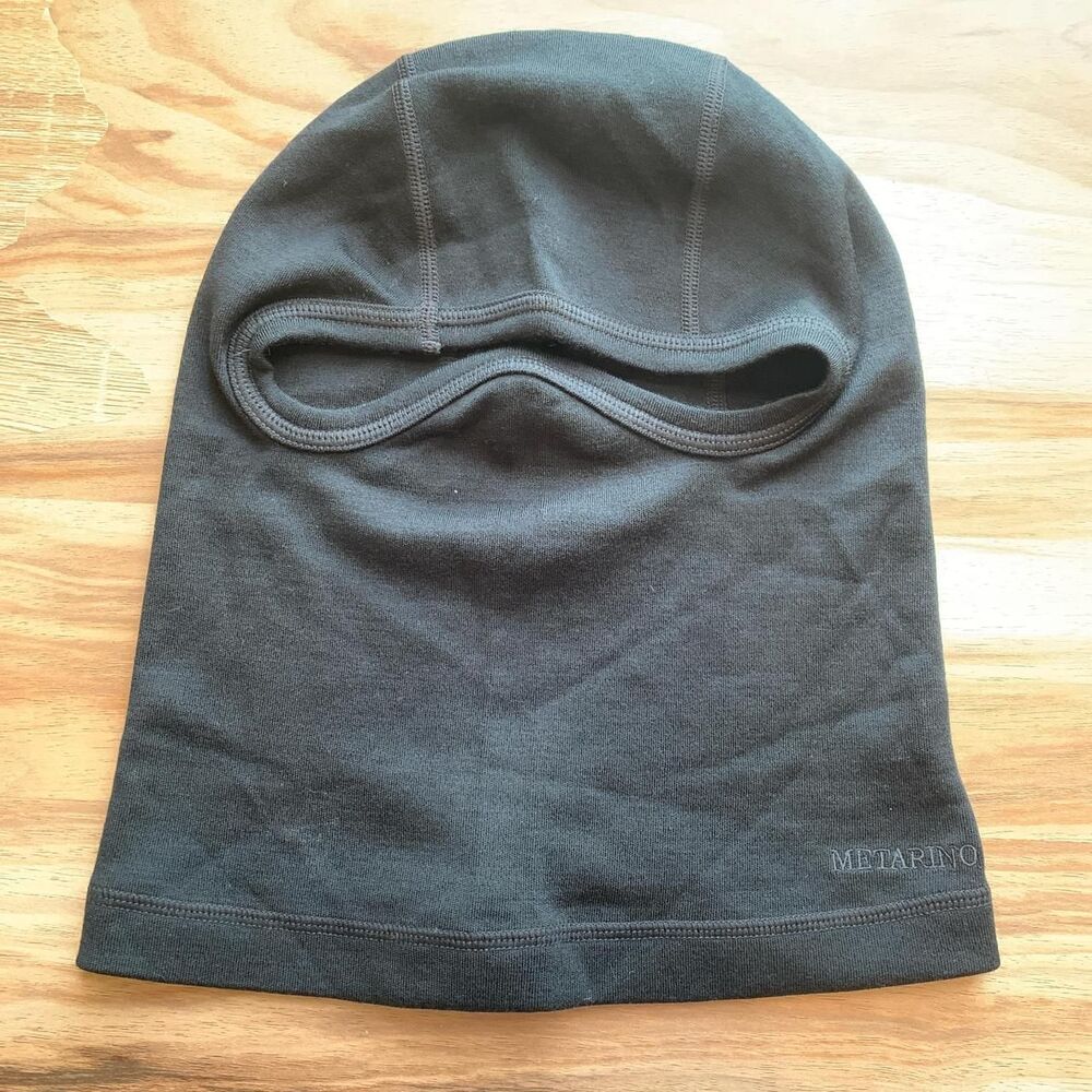 Metarino Wool Merino Australian wool balaclava winter sports black  hat - Picture 2 of 8
